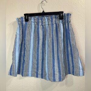 Free People Striped Cotton/Linen Blend Boho Women's A-Line Skirt- Large